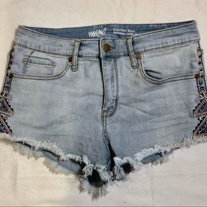 High Rise Embellished Jean Shorts